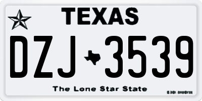 TX license plate DZJ3539