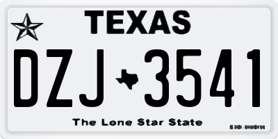 TX license plate DZJ3541