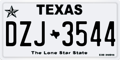 TX license plate DZJ3544