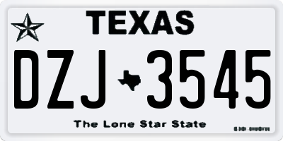 TX license plate DZJ3545