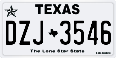 TX license plate DZJ3546