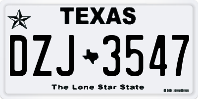 TX license plate DZJ3547