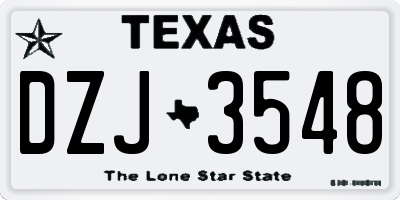 TX license plate DZJ3548