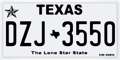 TX license plate DZJ3550