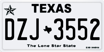TX license plate DZJ3552