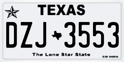 TX license plate DZJ3553