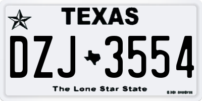 TX license plate DZJ3554