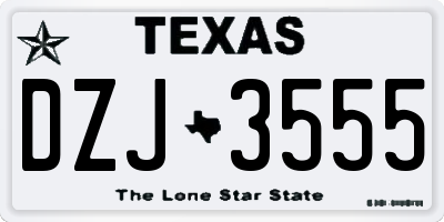 TX license plate DZJ3555