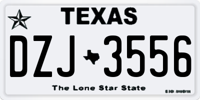 TX license plate DZJ3556