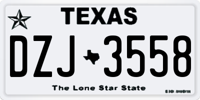 TX license plate DZJ3558
