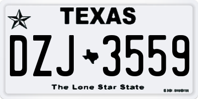TX license plate DZJ3559