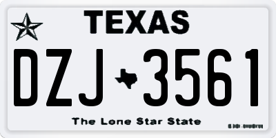TX license plate DZJ3561