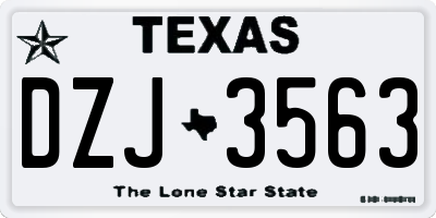 TX license plate DZJ3563