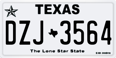 TX license plate DZJ3564