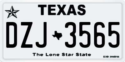 TX license plate DZJ3565