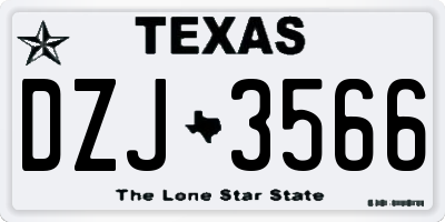 TX license plate DZJ3566