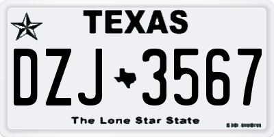 TX license plate DZJ3567