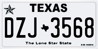 TX license plate DZJ3568