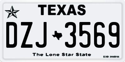 TX license plate DZJ3569
