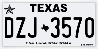 TX license plate DZJ3570