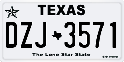 TX license plate DZJ3571