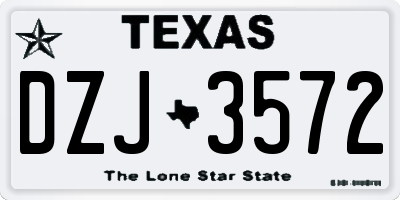 TX license plate DZJ3572