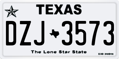 TX license plate DZJ3573