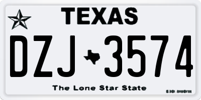 TX license plate DZJ3574