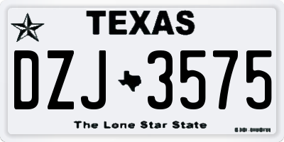 TX license plate DZJ3575