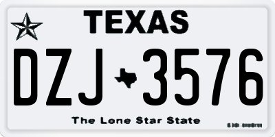 TX license plate DZJ3576