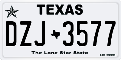 TX license plate DZJ3577