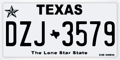 TX license plate DZJ3579