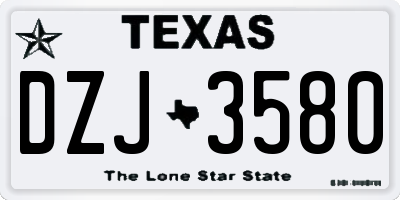 TX license plate DZJ3580