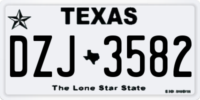 TX license plate DZJ3582