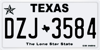 TX license plate DZJ3584