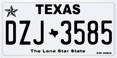 TX license plate DZJ3585