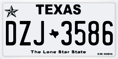 TX license plate DZJ3586