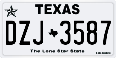 TX license plate DZJ3587