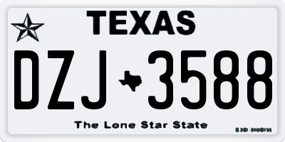 TX license plate DZJ3588