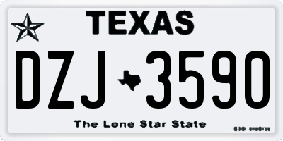 TX license plate DZJ3590