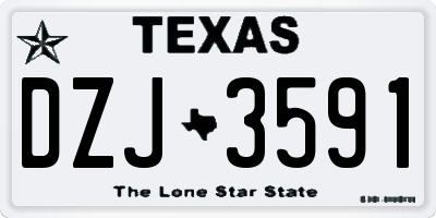 TX license plate DZJ3591