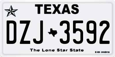 TX license plate DZJ3592