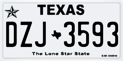 TX license plate DZJ3593