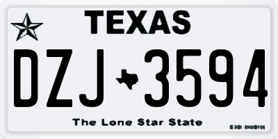 TX license plate DZJ3594