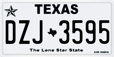 TX license plate DZJ3595