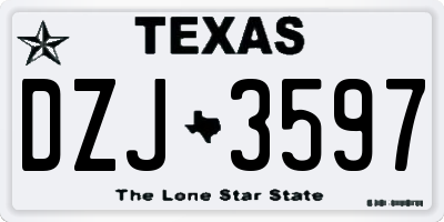 TX license plate DZJ3597