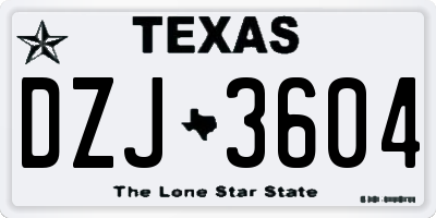 TX license plate DZJ3604