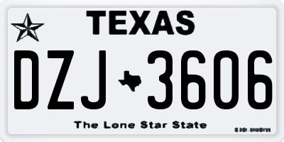 TX license plate DZJ3606