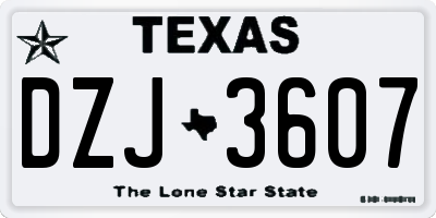 TX license plate DZJ3607