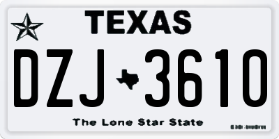 TX license plate DZJ3610